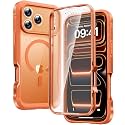 Diaclara Magnetic Designed for iPhone 17 Pro Case 6.3'' [Full Camera Protection] Full Body Bumper,[Compatible with MagSafe] Military Drop Proof Phone Case w/Built-in Screen Protector,Orange