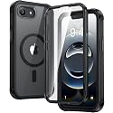 Diaclara Magnetic Designed for iPhone 17e Case &amp; iPhone 16e Case, Full Body Rugged Case with Built-in Screen Protector,[Compatible with MagSafe] Soft Bumper for iPhone 16 17 E 6.1" (Clear Black)