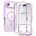Diaclara Magnetic Designed for iPhone Air Case Full Body Bumper,[Compatible with MagSafe] Military Drop Proof Cover with Built-in Touch Sensitive Anti-Scratch Screen Protector for iPhone 17 Air Purple