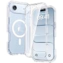 Diaclara Magnetic Designed for iPhone Air Case Full Body Bumper,[Compatible with MagSafe] Military Drop Proof Cover with Built-in Touch Sensitive Anti-Scratch Screen Protector Clear Glitter