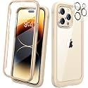 Diaclara Magnetic for iPhone 14 Pro Max Case, Full Body Rugged Case with Built-in Touch Sensitive Anti-Scratch Screen Protector, with Camera Lens Protector for iPhone 14 Pro Max 6.7" (Bean Yellow)