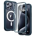 Diaclara Magnetic for iPhone 15 Pro Case with Screen Protector,Deep Blue