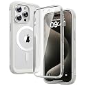 Diaclara Magnetic for iPhone 15 Pro Case with Screen Protector,White