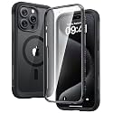 Diaclara Magnetic for iPhone 15 Pro Case with Screen Protector,Black