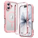Diaclara Magnetic for iPhone 17 Case, Full Body &amp; Screen Protector,Pink