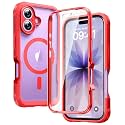 Diaclara Magnetic for iPhone 17 Case, Full Body &amp; Screen Protector,Red