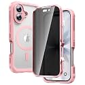 Diaclara Magnetic for iPhone 17 Case with Privacy Screen Protector,Pink