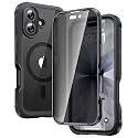 Diaclara Magnetic for iPhone 17 Case with Privacy Screen Protector,Black