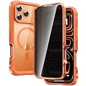Diaclara Magnetic for iPhone 17 Pro Case with Privacy Protector, Orange