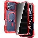 Diaclara Magnetic for iPhone 17 Pro Case with Privacy Protector, Red
