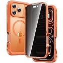 Diaclara Magnetic for iPhone 17 Pro Max Case with Privacy Protector, Orange