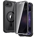 Diaclara Magnetic for iPhone 17e Case &amp; iPhone 16e Case 6.1" Full Body Bumper,[Compatible with MagSafe] Military Drop Proof Cover with Built-in Privacy Screen Protector,Black-Privacy