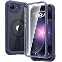 Diaclara Magnetic for iPhone 17e Case &amp; iPhone 16e Case 6.1" Full Body Bumper,[Compatible with MagSafe] Military Drop Proof Cover with Built-in Screen Protector,Magnetic Deep Blue