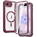 Diaclara Magnetic for iPhone 17e Case &amp; iPhone 16e Case 6.1" Full Body Bumper,[Compatible with MagSafe] Military Drop Proof Cover with Built-in Screen Protector,Magnetic Red