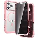 Diaclara Magnetic for iPhone 18 Pro Max Case with Privacy Protector,Pink