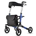 DIALDRCARE Aluminium 4 wheel Ultra Folding Rollator Walker with Carry Bag MedicalTransport Chair Suitable for the Elderly Seniors