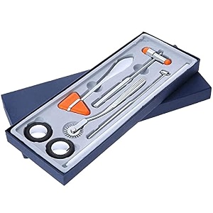 dialdrcare neurological reflex medical hammer 5 piece set silver