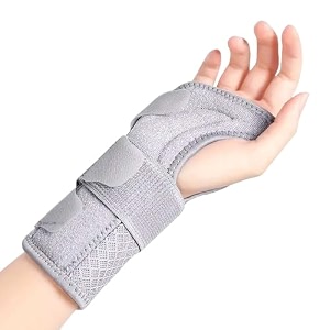 dialdrcare wrist support with metal splint stabilizer adjustable wrist bandage for pain relief and relieve injuries grey