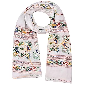 diamo cotton embroidered paper mirror work dupatta for womensgirls