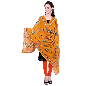 diamo cotton embroidered paper mirror work dupatta for womensgirls