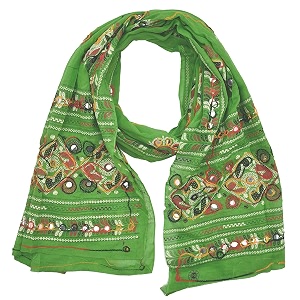 diamo cotton embroidered paper mirror work dupatta for womensgirls