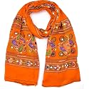 DIAMO Cotton Embroidered paper mirror work dupatta for womens/Girls