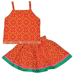 DIAMO Girls Cotton Lehenga Choli