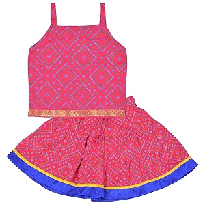 DIAMO Girls Cotton Lehenga Choli