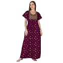 DIAMO Pure Cotton Embroidery Nighty for Women