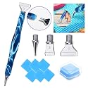 Diamond Art Tools Diamond Painting Accessories Kits with Screw Metal Tip Diamond Painting Pen Drill Bead Dot Pens for Art Craft Nail No Longer Loose (Blue Pen Silver 3)