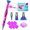 Diamond Art Tools Diamond Painting Accessories Kits with Screw Metal Tip Diamond Painting Pen Drill Bead Dot Pens for Art Craft Nail No Longer Loose (Purple Pen Color 3)