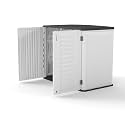European-Style Single Tier Outdoor Storage Cabinet in White, Un-shelved - A Prime Choice for Neatening Up Your Garden and Patio Spaces with Its Weatherproof Resin Build