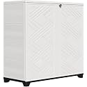 Diamond Cabinet with 1 Shelf, White 33.5×15.1×34.3 Inch - Waterproof UV-Resistant Outdoor Storage for Patio, Garden &amp; Indoor - Organize Mops, Grilling Tools &amp; More