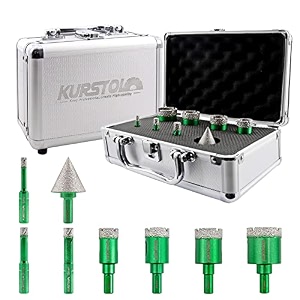 diamond core drill bit kit - 681020252835mm triangle shank35mm hex shank beveling chamfer bit tile hole saws for dry drilling porcelain ceramic tile granite marble stone