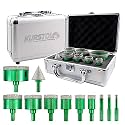 Diamond Core Drill Bit Kit - 6/8/10/20/25/28/35/45/50/65mm Triangle Shank +35mm Hex Shank Beveling Chamfer Bit Tile Hole Saws for Dry Drilling Porcelain Ceramic Tile Granite Marble Stone