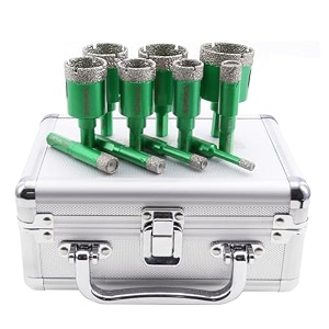 diamond core drill bit kit - dia 68101214202528323538mm triangle shank vacuum brazed tile hole saws for dry drilling porcelain ceramic tile granite marble stone