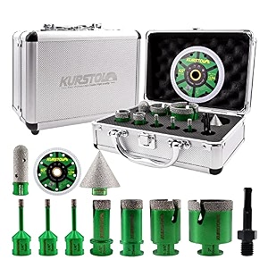 diamond core drill bits kit - 66620253550mm234 beveling chamfer bit3434 finger milling bitsds adapter to 58-1134 thread4534 cutting disc for porcelain ceramic tile granite marble