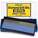 Diamond Dremel Bits, 30-Pc Set 2mm & 3mm for Sea Glass, Stones & Lapidary