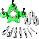 Diamond Drill Bits for Glass 1/4"~2" Tile Drill Bits Set with Three Suction Cups Hole Saw Guide Jig Diamond Hole Saw Drill Bit for Ceramic Pots Porcelain Tile Granite Marble 11PCS