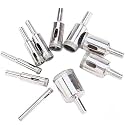 Diamond Drill Bits Set for Glass, Diamond Hole Saw Set 10 PCS 1/8"-11/16" Glass Drill Bits for Tile, Ceramic Bottles, Pots, Marble, Porcelain