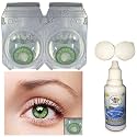Diamond Eye Color Monthly Disposable Contact Lens With Lens Solution (Green)