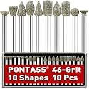 Diamond Grinder Bit Compatible with Dremel Rotary Tool,10Pcs 46Grit