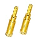 Diamond Hole Saw Bits,Tile Hole Saw Kit 9/16" Diamond Core Drill Bit 2pcs for Porcelain, Tile, Ceramic, Glass, Tile,Granite,Stone,Marble 14mm