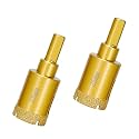 Diamond Hole Saw Bits,Tile Hole Saw Kit 1" Diamond Core Drill Bit 2pcs for Porcelain, Tile, Ceramic, Glass, Tile,Granite,Stone,Marble 25mm