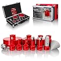 Diamond Hole Saw Kit, Vacuum Brazed Tile Hole Saw Kit (1/4"-4")