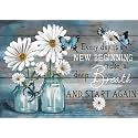 Diamond Painting Kits for Adults - Daisy Diamond Art Kits for Adults Beginner, Inspirational DIY Full Drill Diamond Dots Paintings with Diamonds 5D Gem Art and Crafts Home Wall Decor 16x12inch