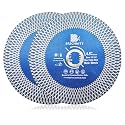Diamond Porcelain Tile Saw Blade - BRSCHNITT 2pcs 4.5" Super Thin Diamond Cutting Grinding Disc with X Teeth Arbor 7/8“-5/8“ for Ceramic Tiles,Granite,Marble Angle Grinder Circle Saw Blade