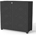 Diamond-Shaped Outdoor Cabinet, Black, 34x15x34in - Modern Space-Saving Shed for Urban Balcony &amp; Apartment Entrances