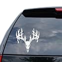 DiamondCutStickerz Deer Buck Antlerss Hunting Decal Sticker Car Truck Motorcycle Window Bumper Laptop Wall Decor - Size (11 Inch / 28 Cm Tall) - Color White (Matte Finish)