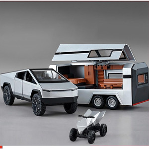 dianor 132 tesla cyber truck pick-up trailer with 6 openable doors die-cast pc 1